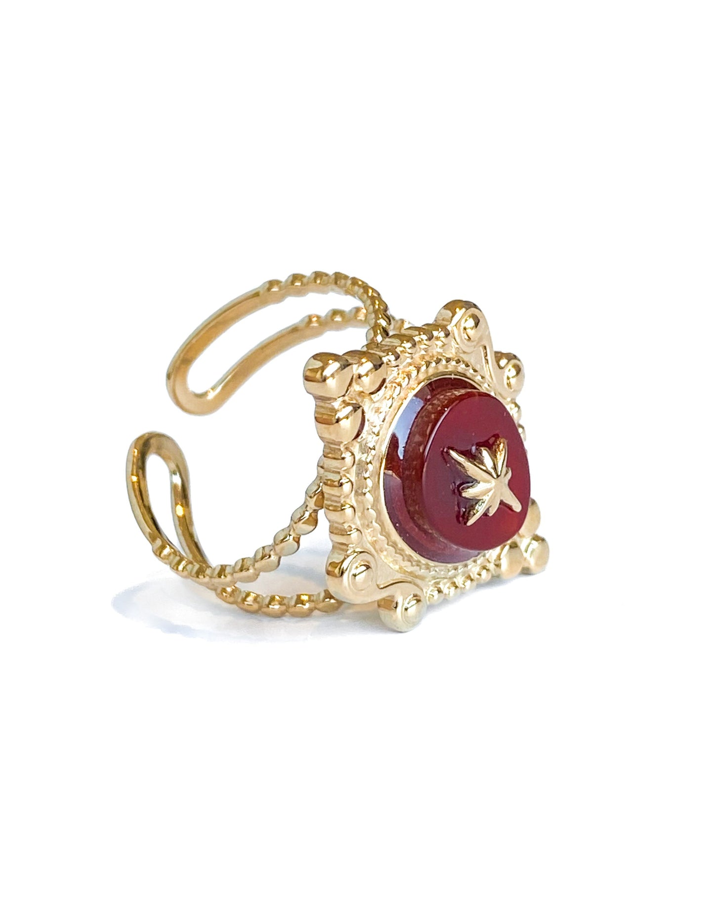 Bague Baroque Agate Rouge