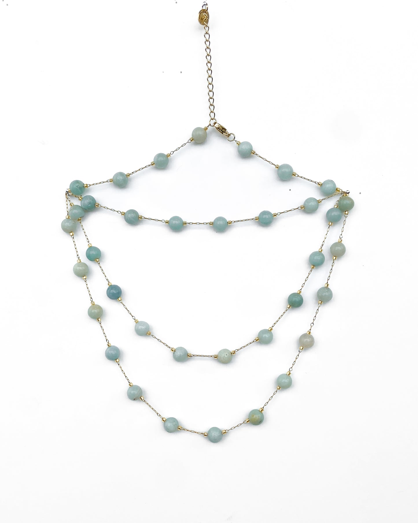 Collier Sautoir Perle d'Amazonite