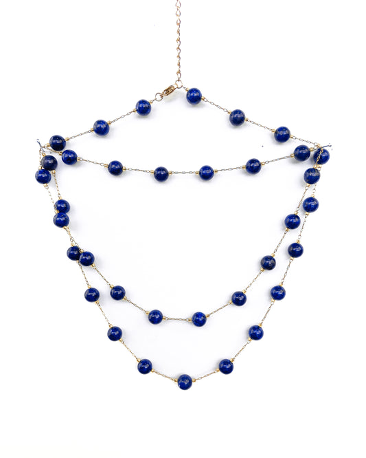 Collier Sautoir Perle Lapis Lazuli