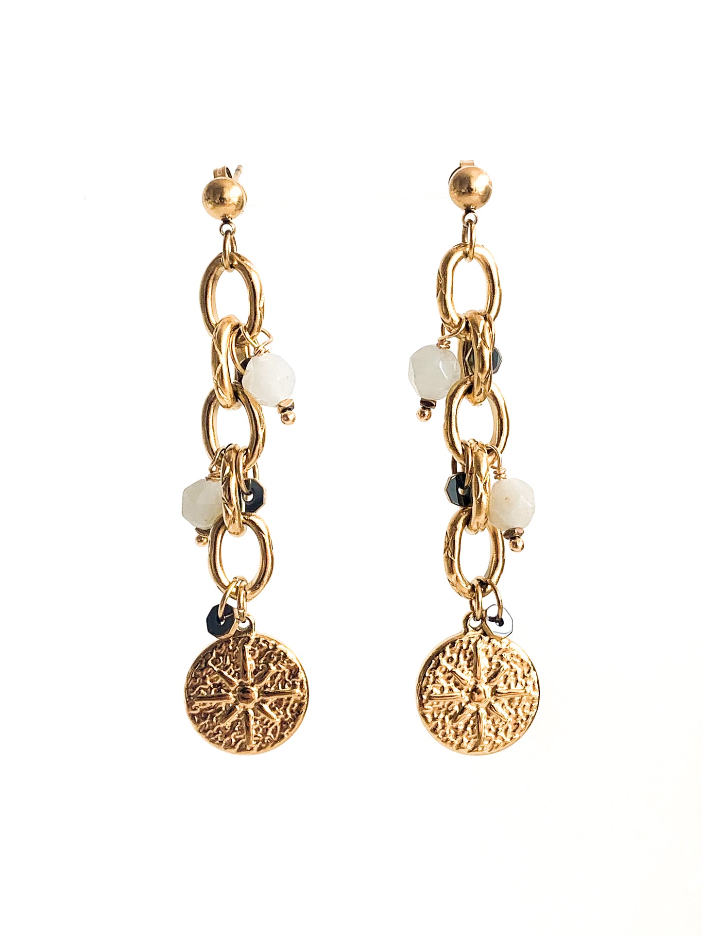 Boucles d'oreille Chaine Médaillon